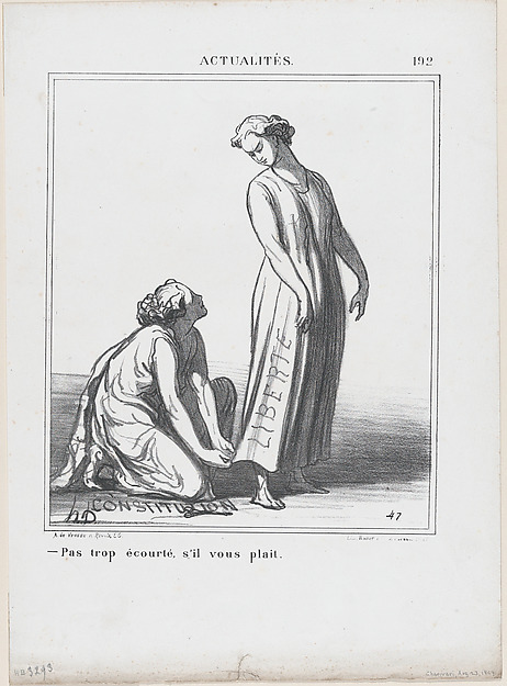 Honoré Daumier, Not too short please, from 'News of the day,' published in "Le Charivari"