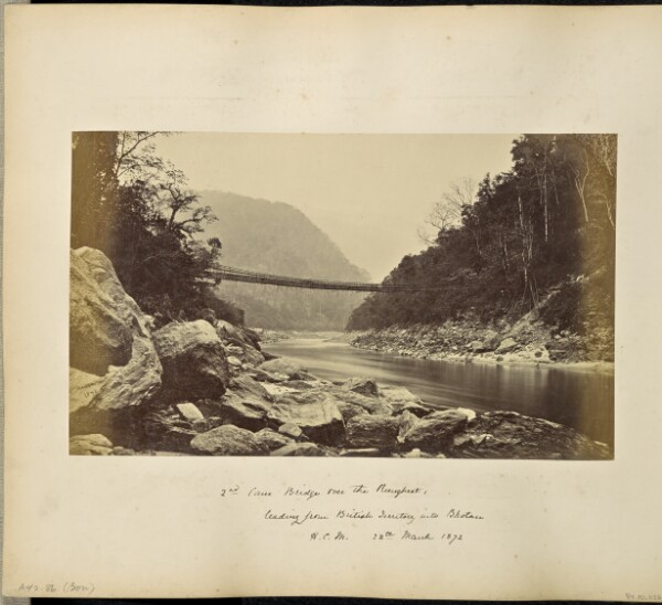 Samuel Bourne, Darjeeling; Cane Bridge over the Teesta River leading into Bhootan