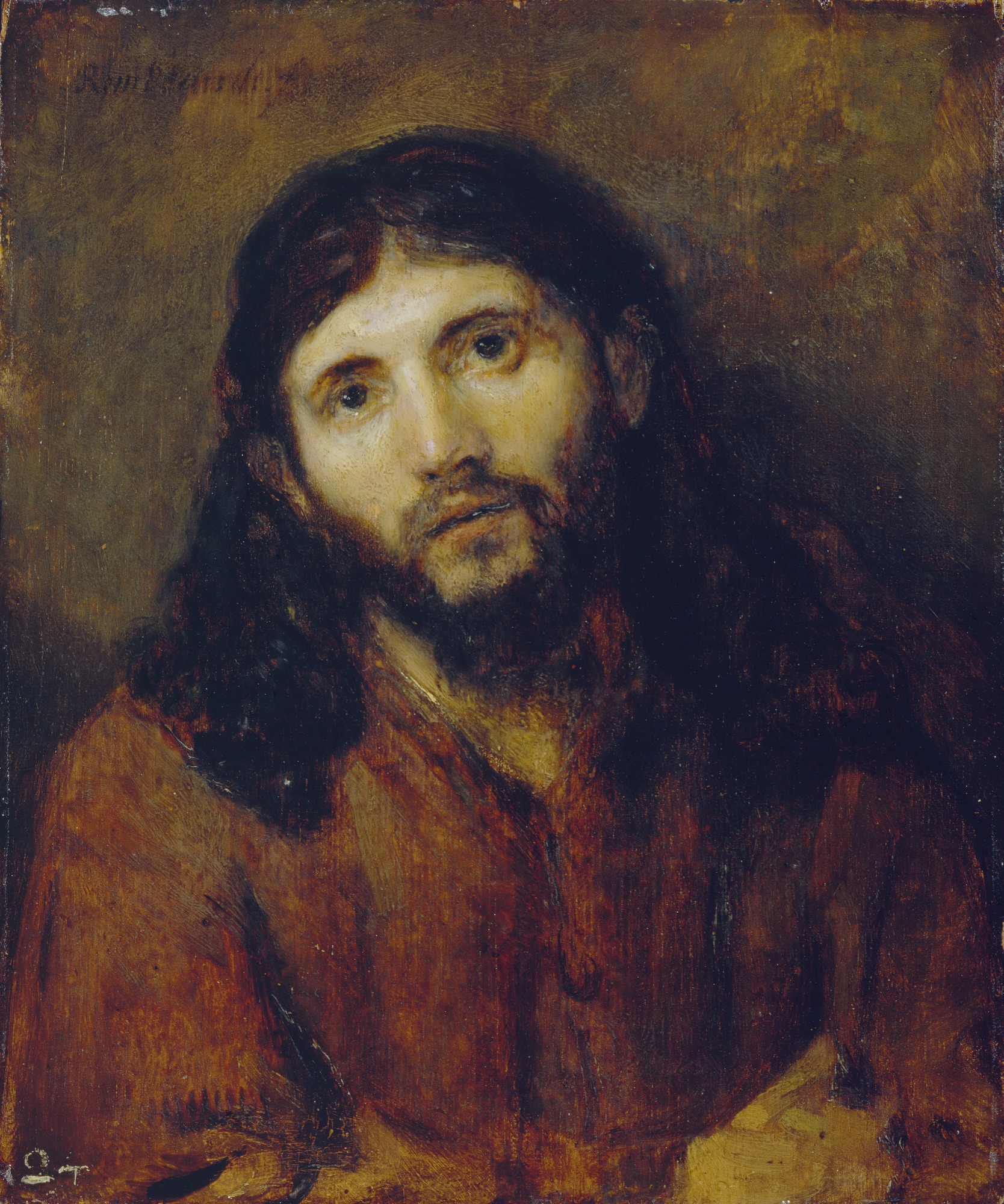 Rembrandt, Head of Christ (after 'Dinner at Emmaus' in Louvre)