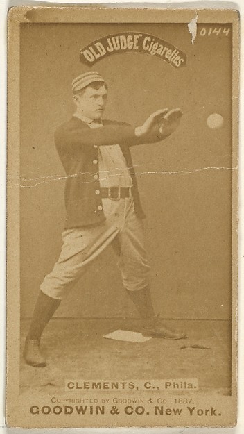 Goodwin & Company, John J. "Jack" Clements, Catcher, Philadelphia, from the Old Judge series (N172) for Old Judge Cigarettes