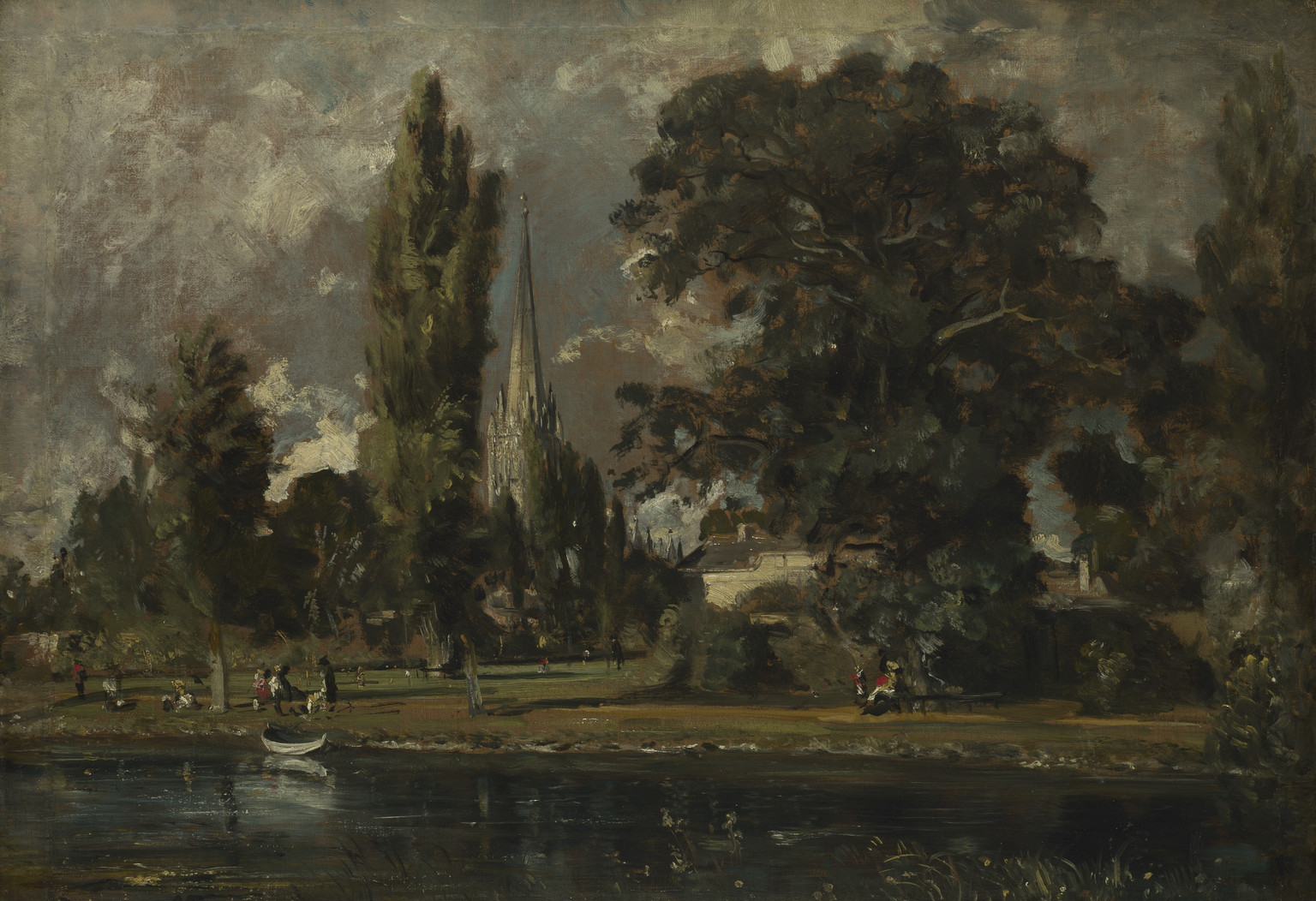 John Constable, Salisbury Cathedral and Leadenhall from the River Avon