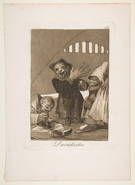 Goya (Francisco de Goya y Lucientes), Plate 49  from "Los Caprichos": Hobgoblins (Duendecitos)