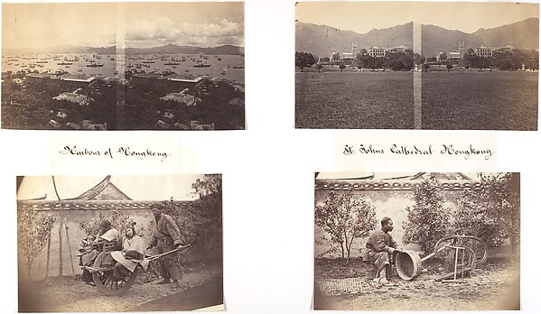 John Thomson, Harbour of Hongkong; St Johns Cathedral Hongkong; Carriage; Tub Mending, North of China