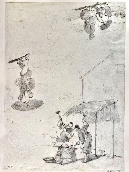 George Chinnery, Three studies of Chinese figures, Macau
