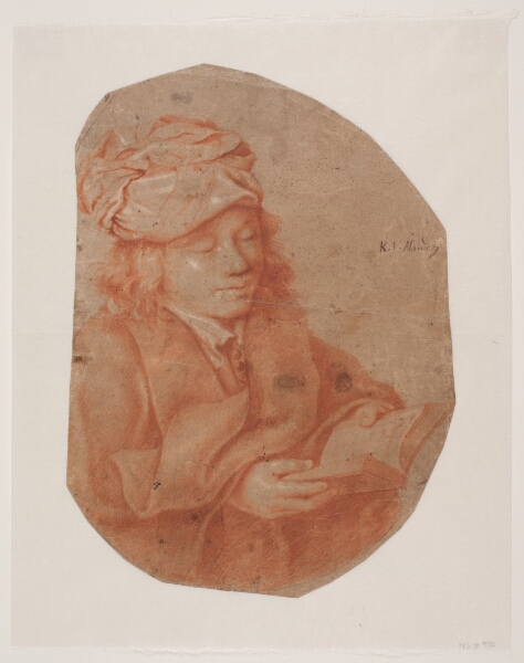 Karel van Mander III, Læsende ung mand med et tørklæde svøbt om hovedet.