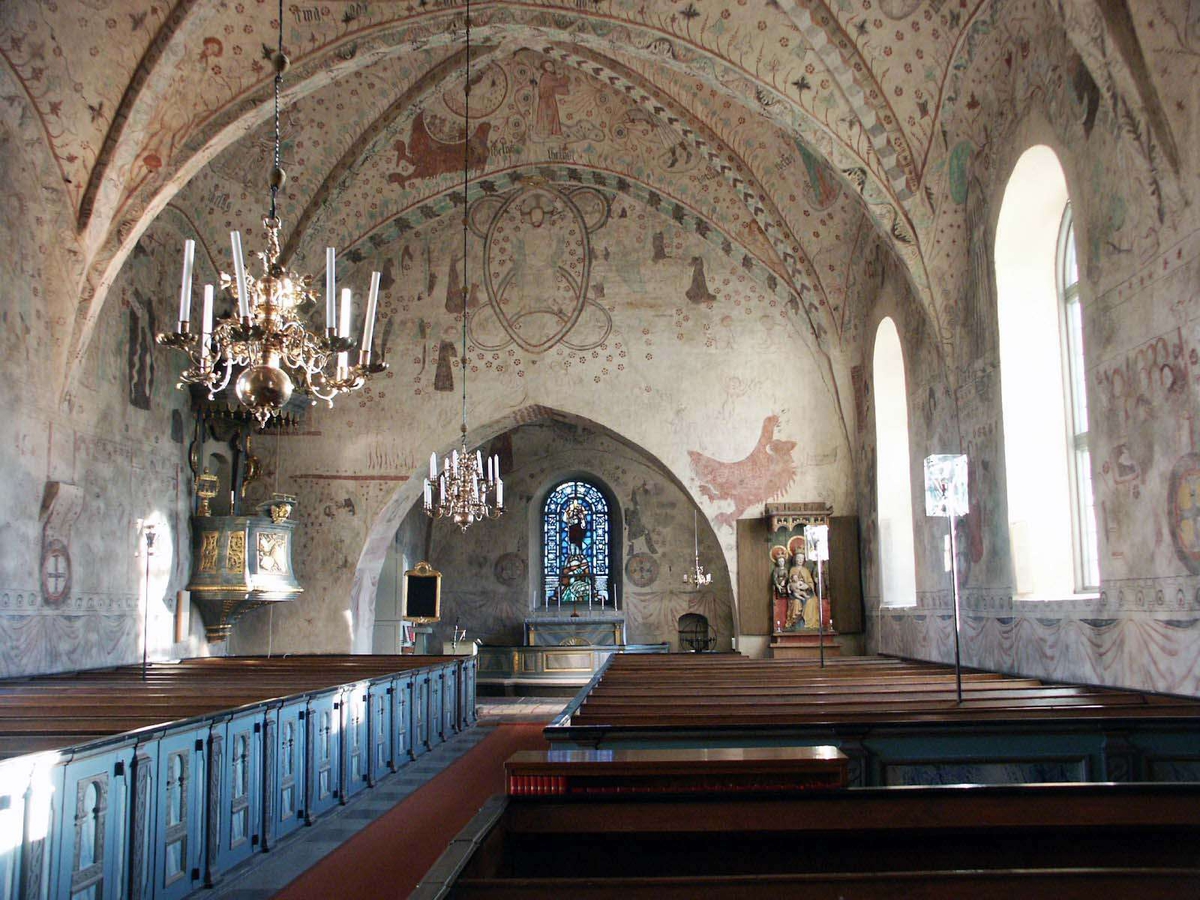 Johan Dellbeck, Interiör i Ärentuna kyrka, Ärentuna, socken, Uppland 2004