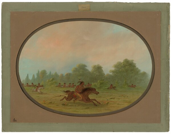 George Catlin, Defile of a Camanchee War Party