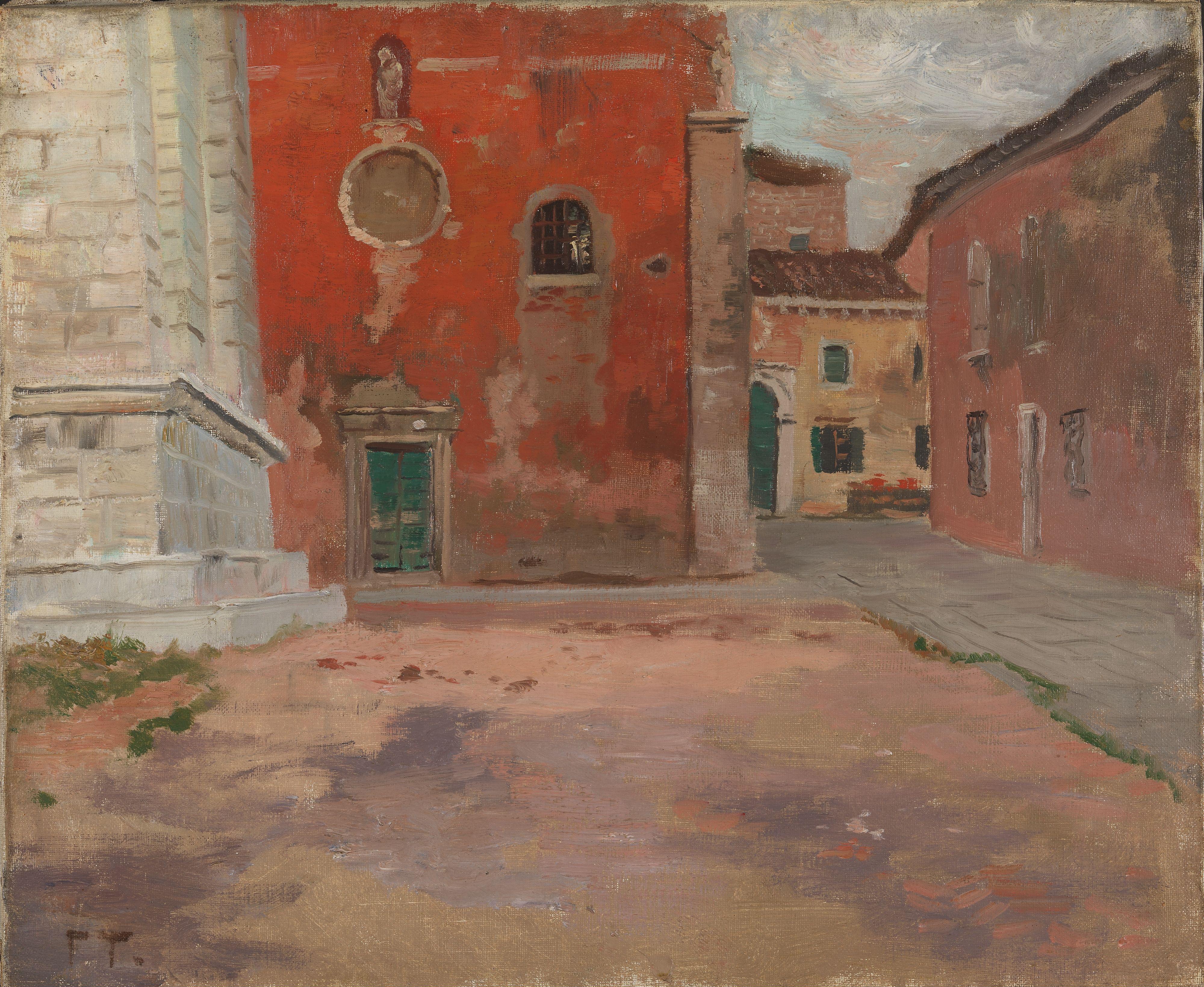 Frits Thaulow, Red Church Wall in Venice