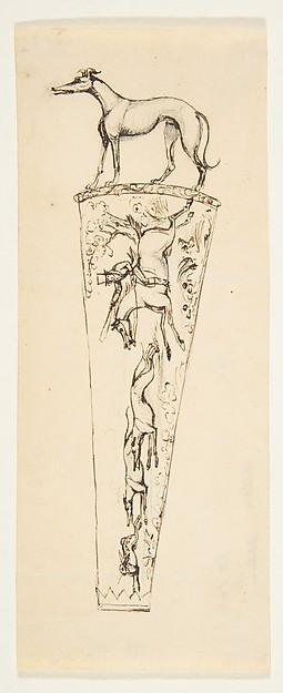 Anonymous, French, 19th century, Design for a Vessel with Hunting Scenes