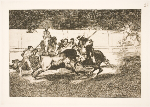 Francisco de Goya, Den kraftfulde Rendon stanger en tyr med lansen, udfaldet, der forårsagede hans død i arenaen i Madrid