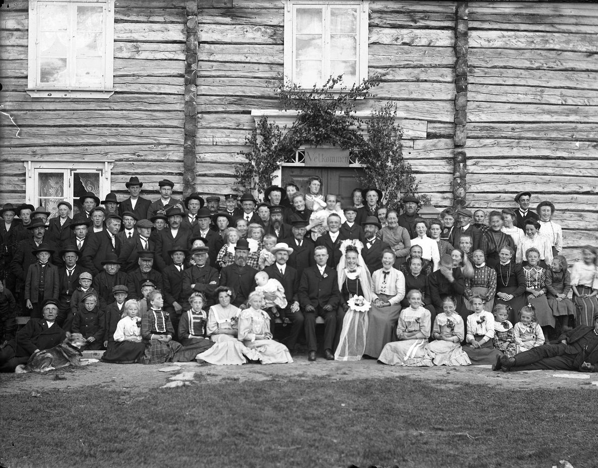 Peder J. Bredalslien, personer, klær, bryllup, brudekjole, gruppebilde