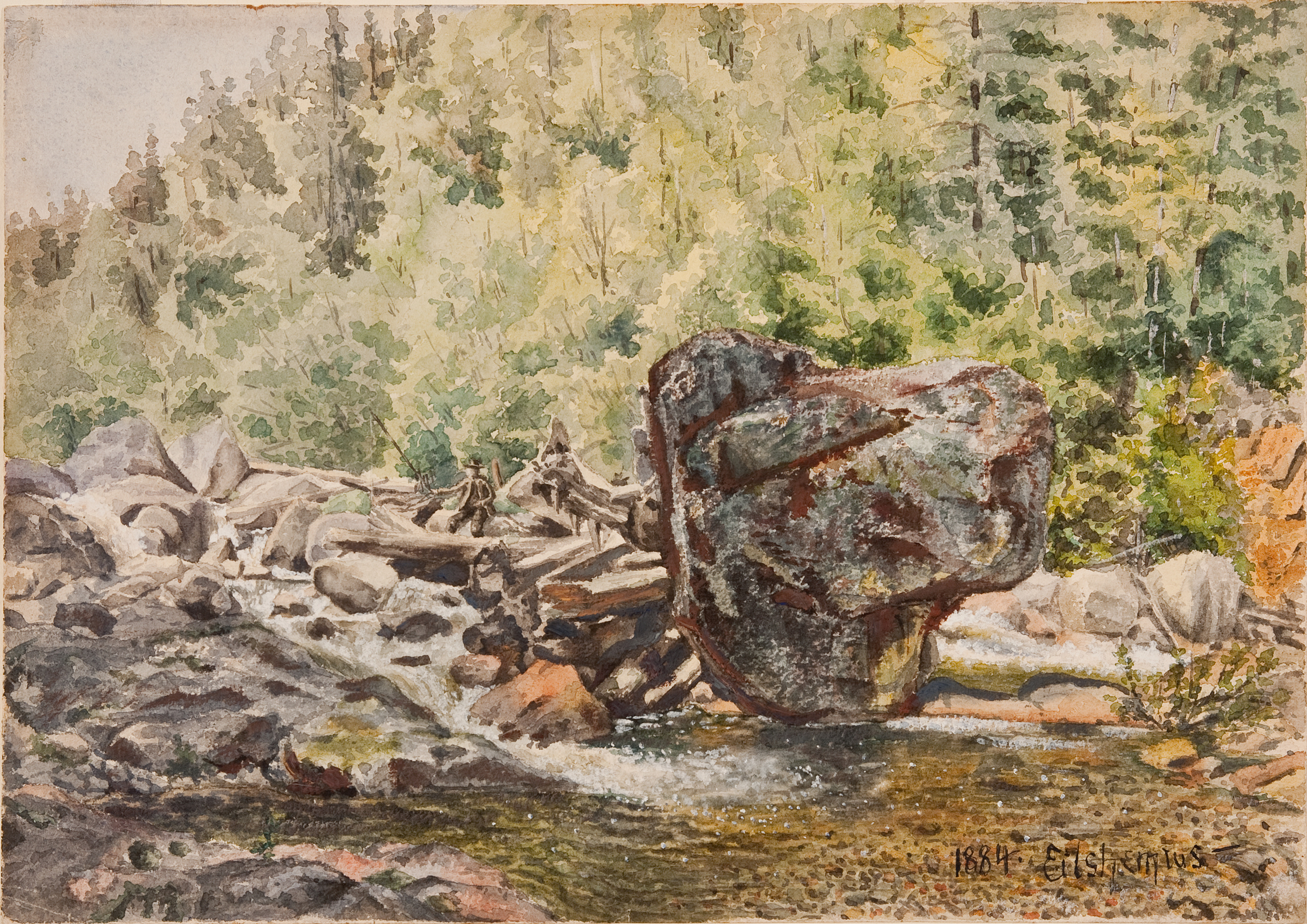 Louis Eilshemius, Fishermen in Rapids