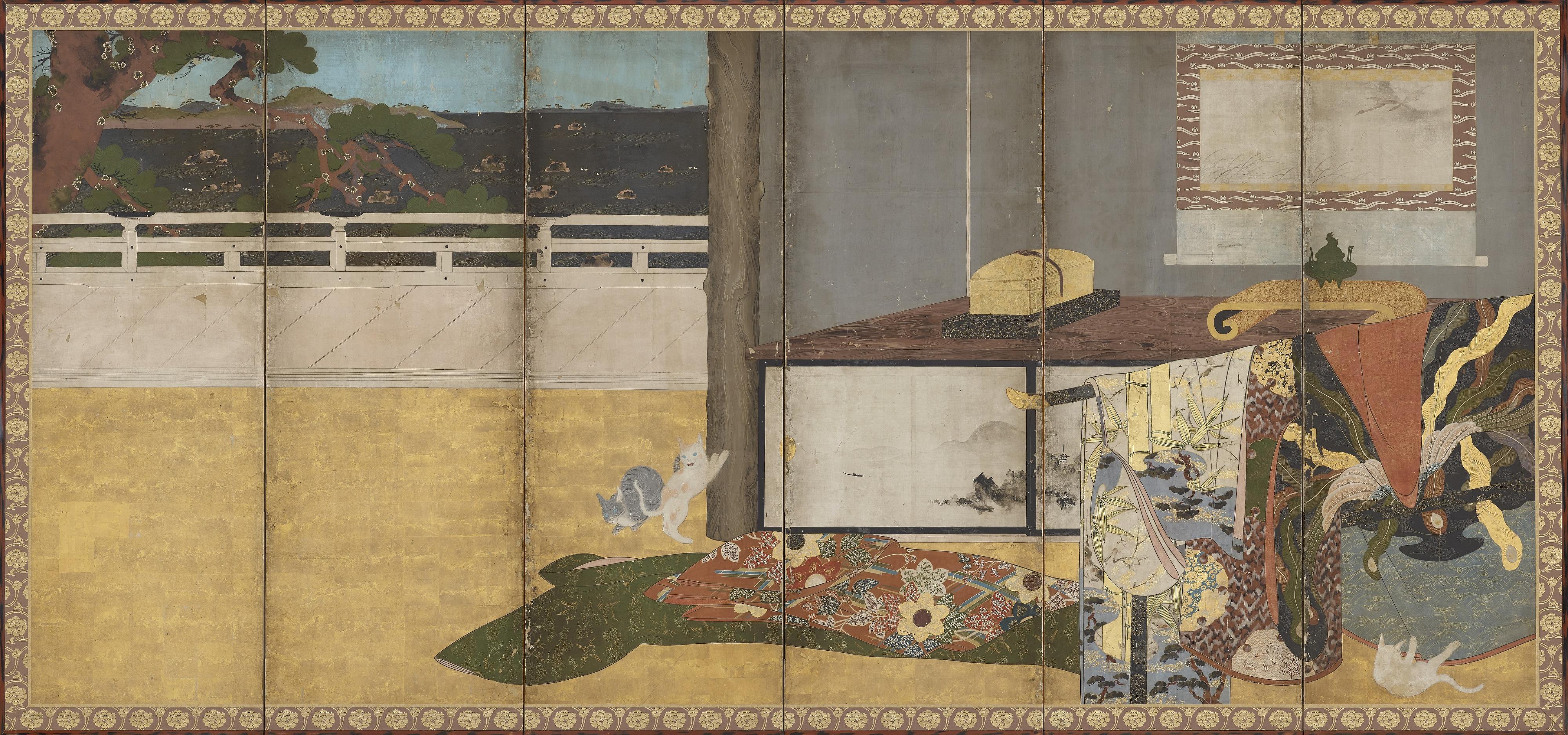 Unknown artist, Whose Sleeves? 誰が袖屏風 (右隻）