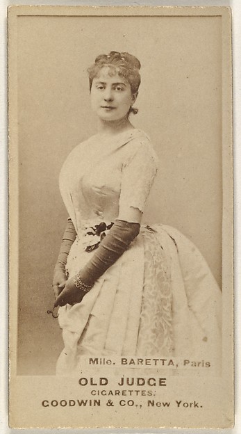 Goodwin & Company, Mlle. Baretta, Paris, from the Actors and Actresses series (N171) for Old Judge Cigarettes