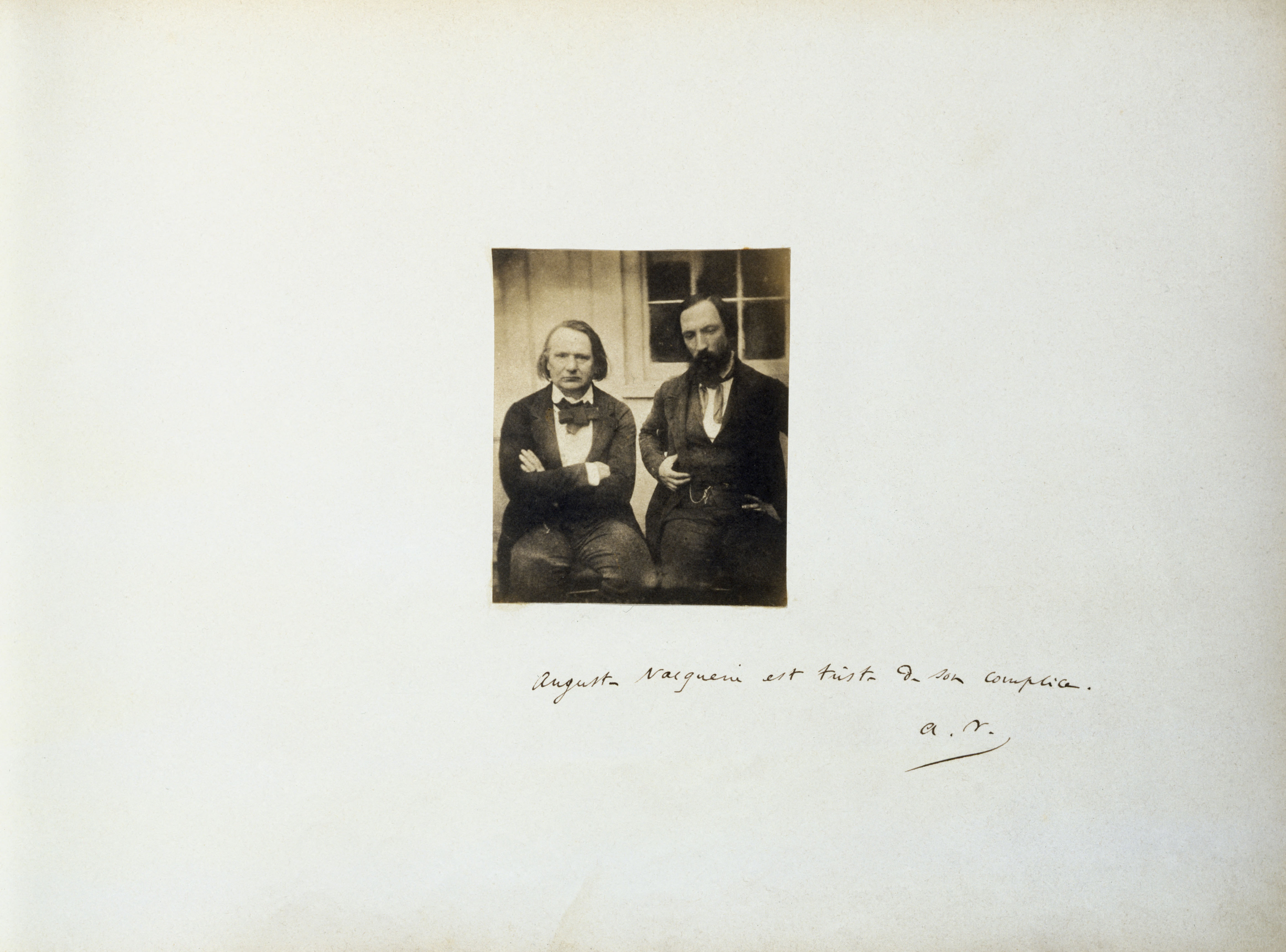 Auguste Vacquerie, Victor Hugo et Auguste Vacquerie assis devant la fenêtre de Marine Terrace