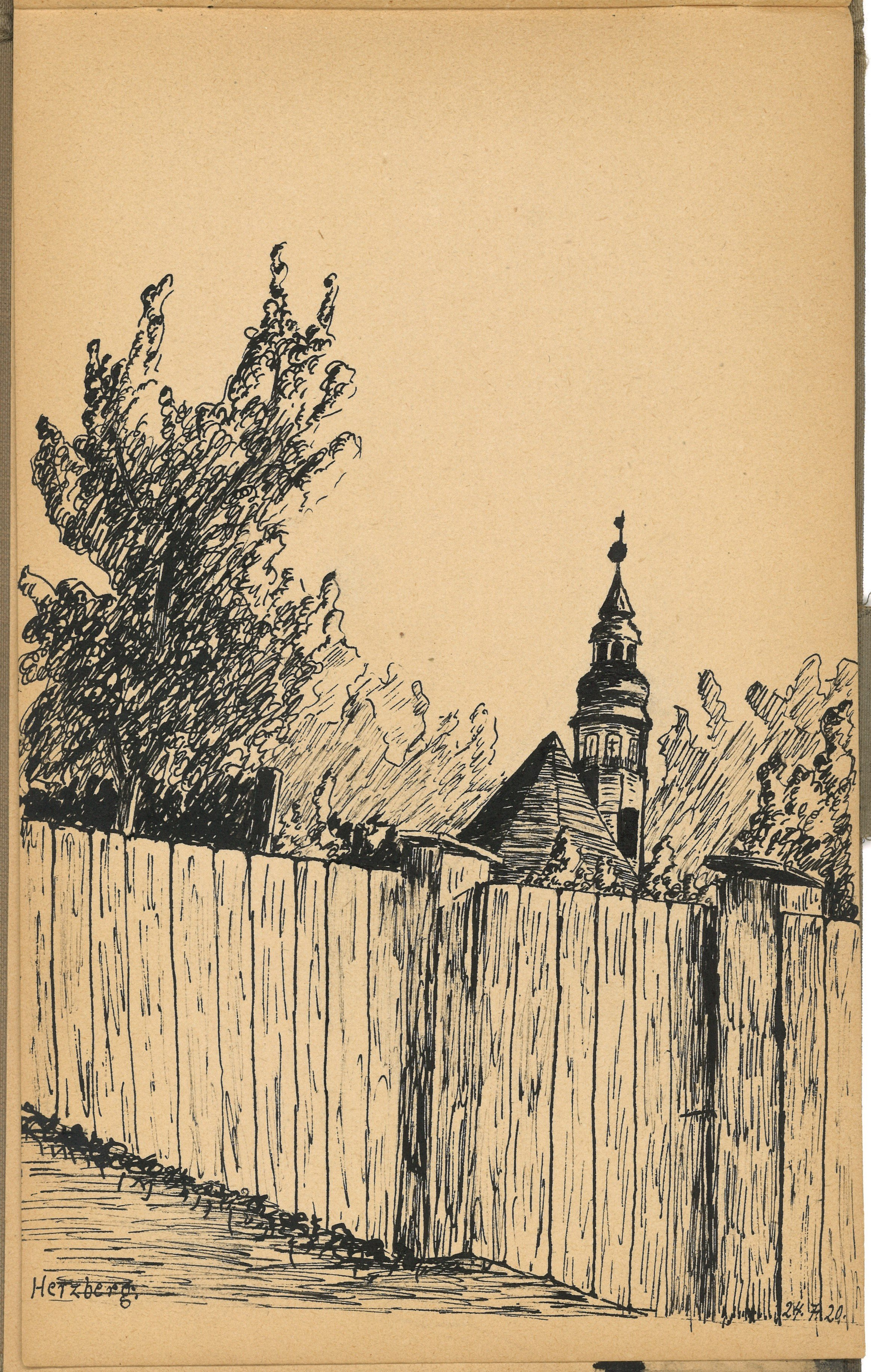 Elsa Schierz, Herzberg (Elster): Blick zur Kirche