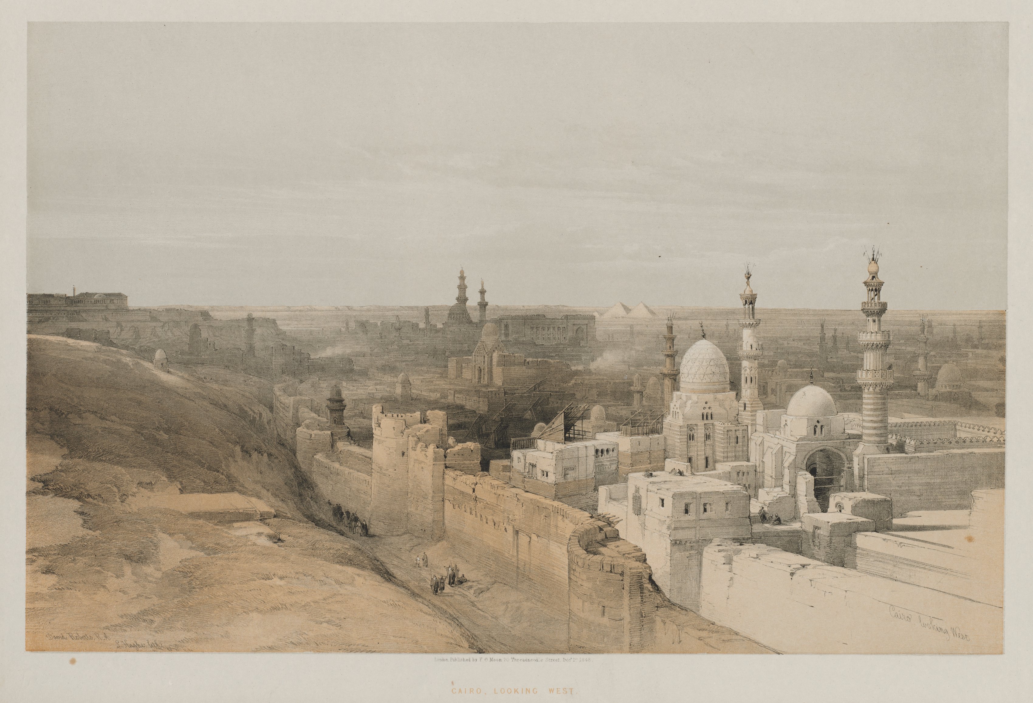 Louis Haghe, Egypt and Nubia, Volume III, No. 26, Cairo, Looking West