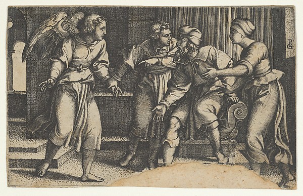 Georg Pencz, Tobias and the Archangel Raphael, from "The Story of Tobias"