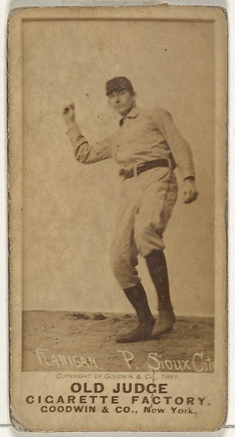 Goodwin & Company, Thomas Flanagan, Pitcher, Sioux City Corn Huskers, from the Old Judge series (N172) for Old Judge Cigarettes