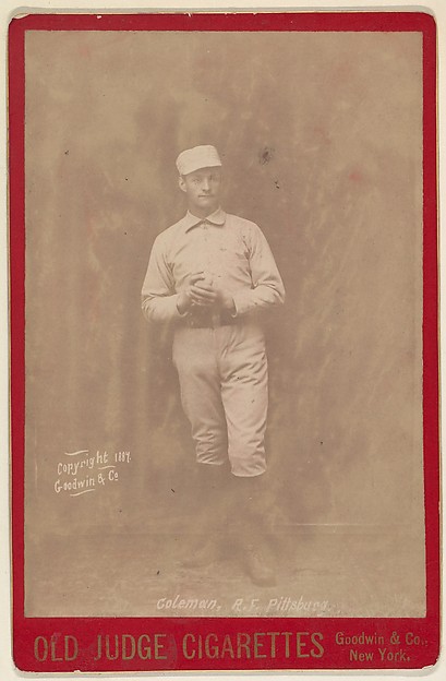 Goodwin & Company, John Coleman, Right Field, Pittsburgh, from the series Old Judge Cigarettes