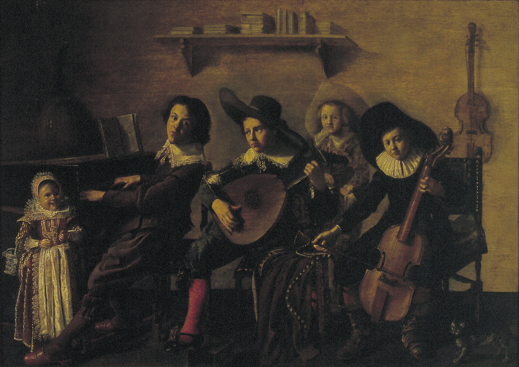 Jan Miense Molenaer, Children playing music in an interior