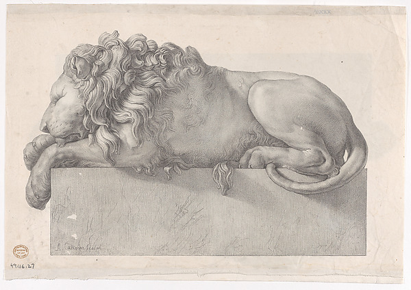 Anonymous, Statue of a recumbent lion