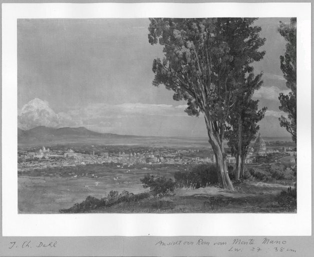 Johan Christian Dahl, View on Rome from the Monte Mano 1821