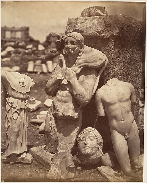 Unknown, [The Calf-Bearer and the Kritios Boy Shortly After Exhumation on the Acropolis]; Danseuse du Temple de Bacchus
