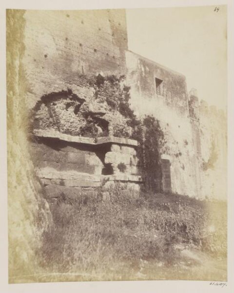 Parker, John Henry, Aqueducts III. - Specus of the Aqua Marcia, B. C. 145, with remains of the Tepula and Julia over it, in the wall near the Porta S. Lorenzo, taken A. D. 1865.