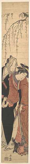 Torii Kiyonaga, A Couple of Lovers Playing with a Monkey