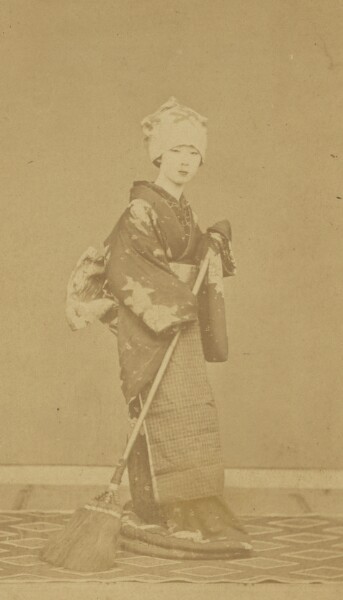 Unknown, [Standing Japanese Woman with a Broom]