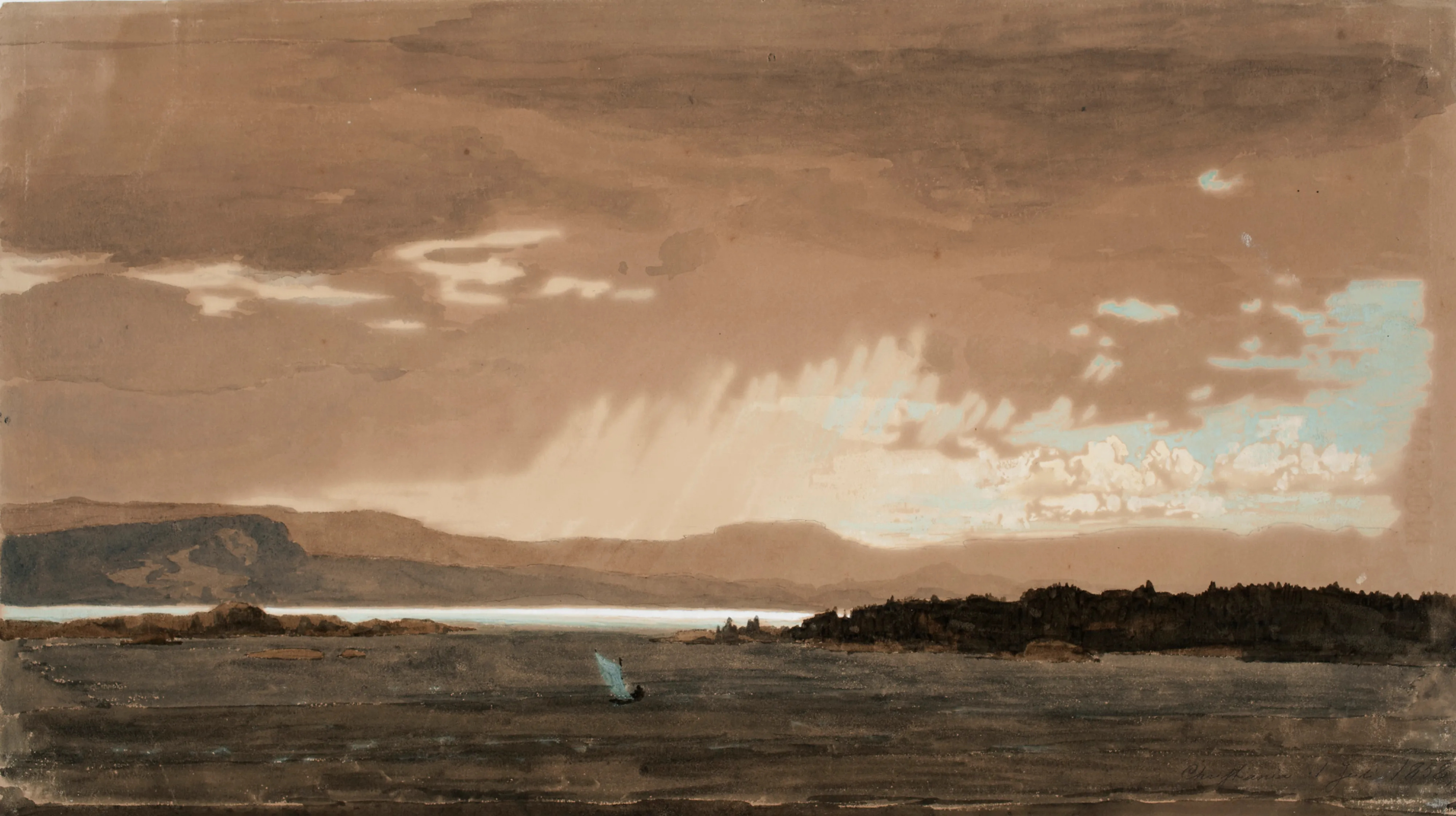 Werner Holmberg, Rain at a fjord near Kristiania