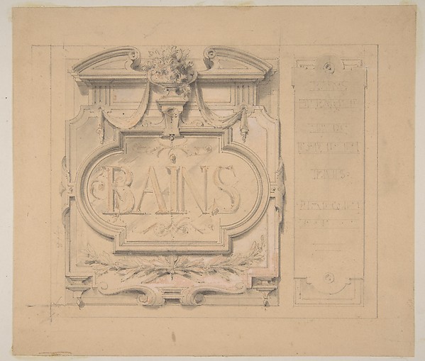 Jules-Edmond-Charles Lachaise, Design for an ornamental plaque for a bath house