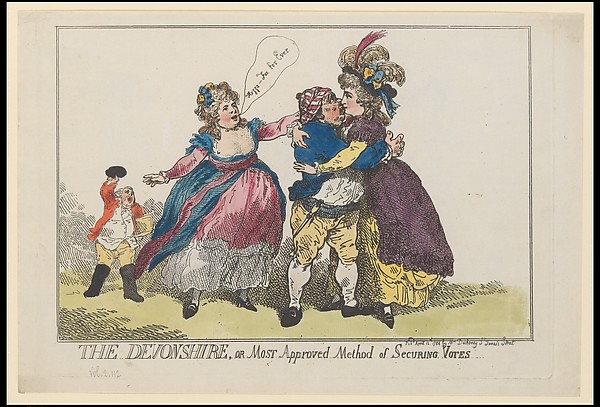 Thomas Rowlandson, The Devonshire, or Most Approved Method of Securing Votes