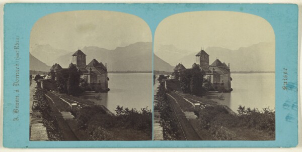 Adolphe Braun, View of Château de Chillon on Lake Geneva in Switzerland