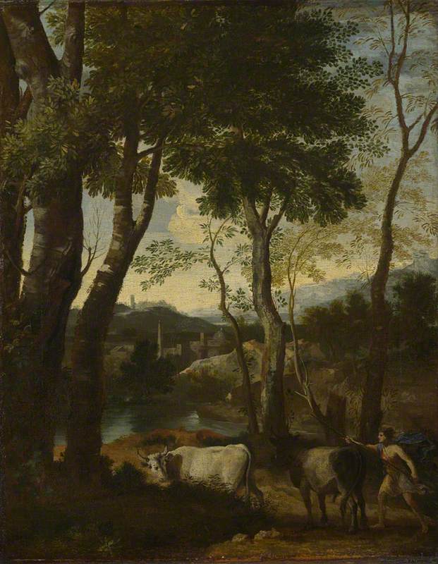Gaspard Dughet, Landscape with a Cowherd