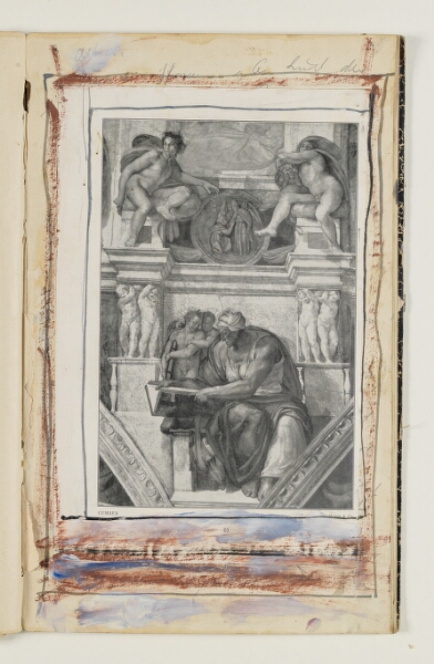 J.A. Jerichau (II), Indklæbet foto af Michelangelos Cumaea, Det Sixtinske Kapel, samt en malet ramme