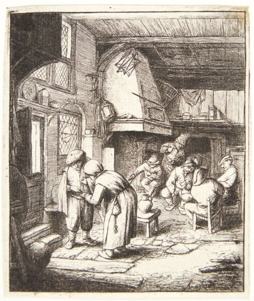 Adriaen van Ostade, Krostue med bonde, der betaler sin regning