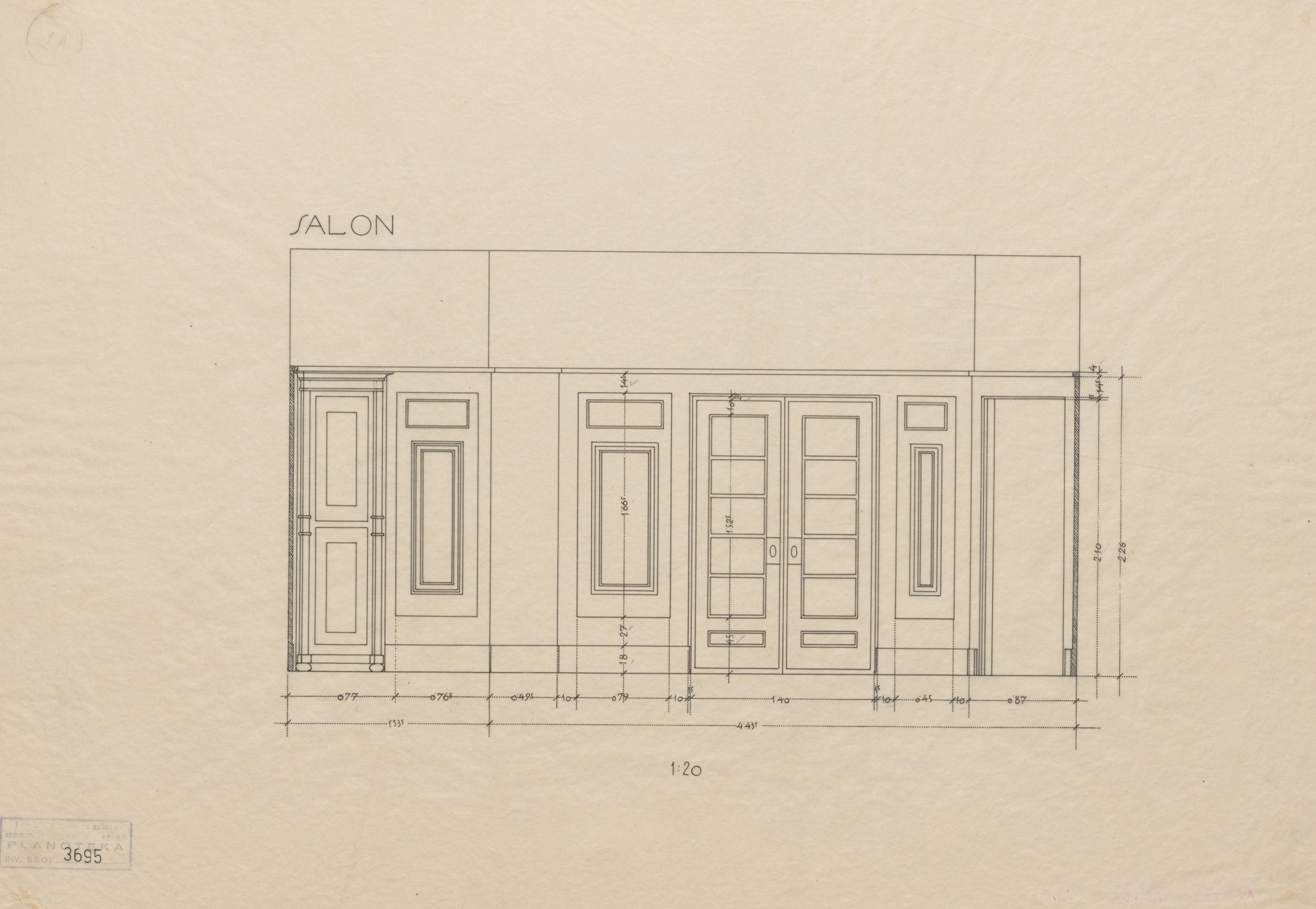 Viktor Kovačić, Vila Frangeš, salon/drvena oplata