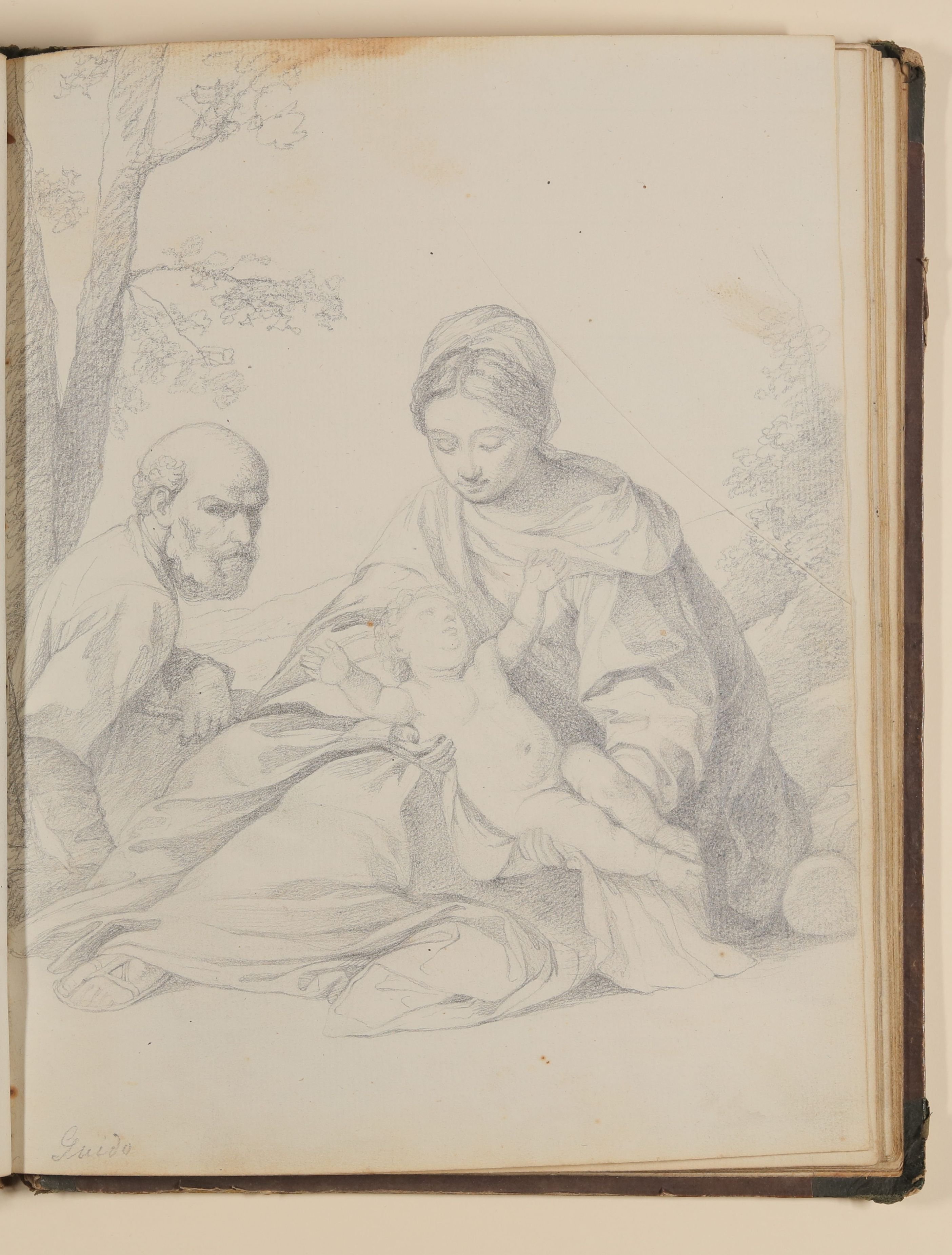 Louis Thomassin, Die Ruhe auf der Flucht nach Ägypten, Kopie nach Simone Cantarini [aus einem Skizzenbuch von unbekannter Hand, evtl. des Louis Thomassin]