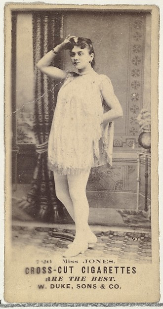 W. Duke, Sons & Co., Card Number 726, Miss Jones, from the Actors and Actresses series (N145-3) issued by Duke Sons & Co. to promote Cross Cut Cigarettes