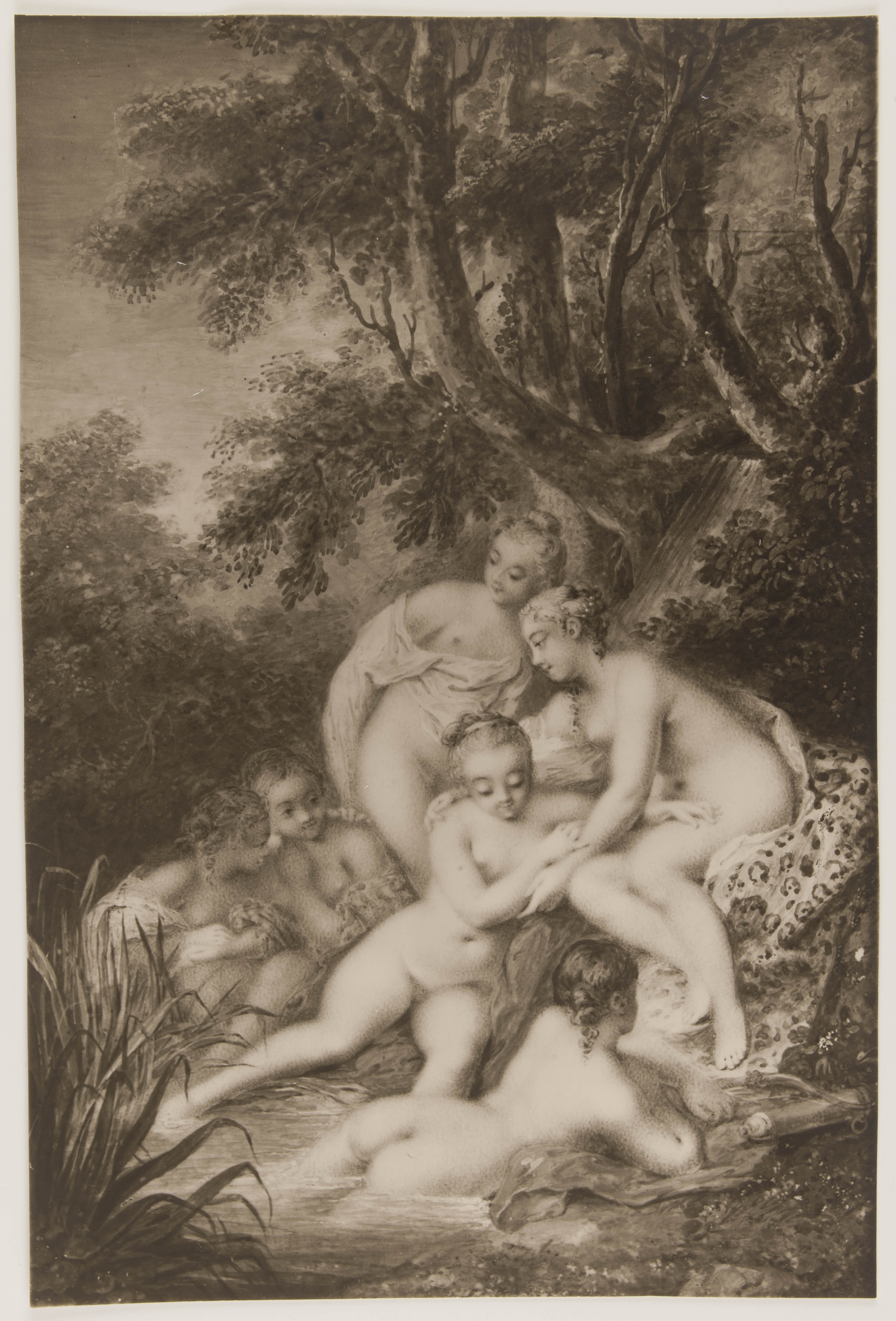 Unknown artist, Diane au bain entourée de cinq nymphes