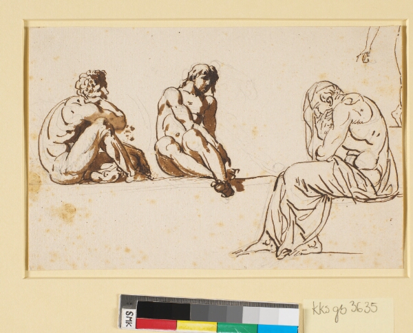 Nicolai Abildgaard, Tre mandsfigurer, de to nøgne, den tredje påklædt