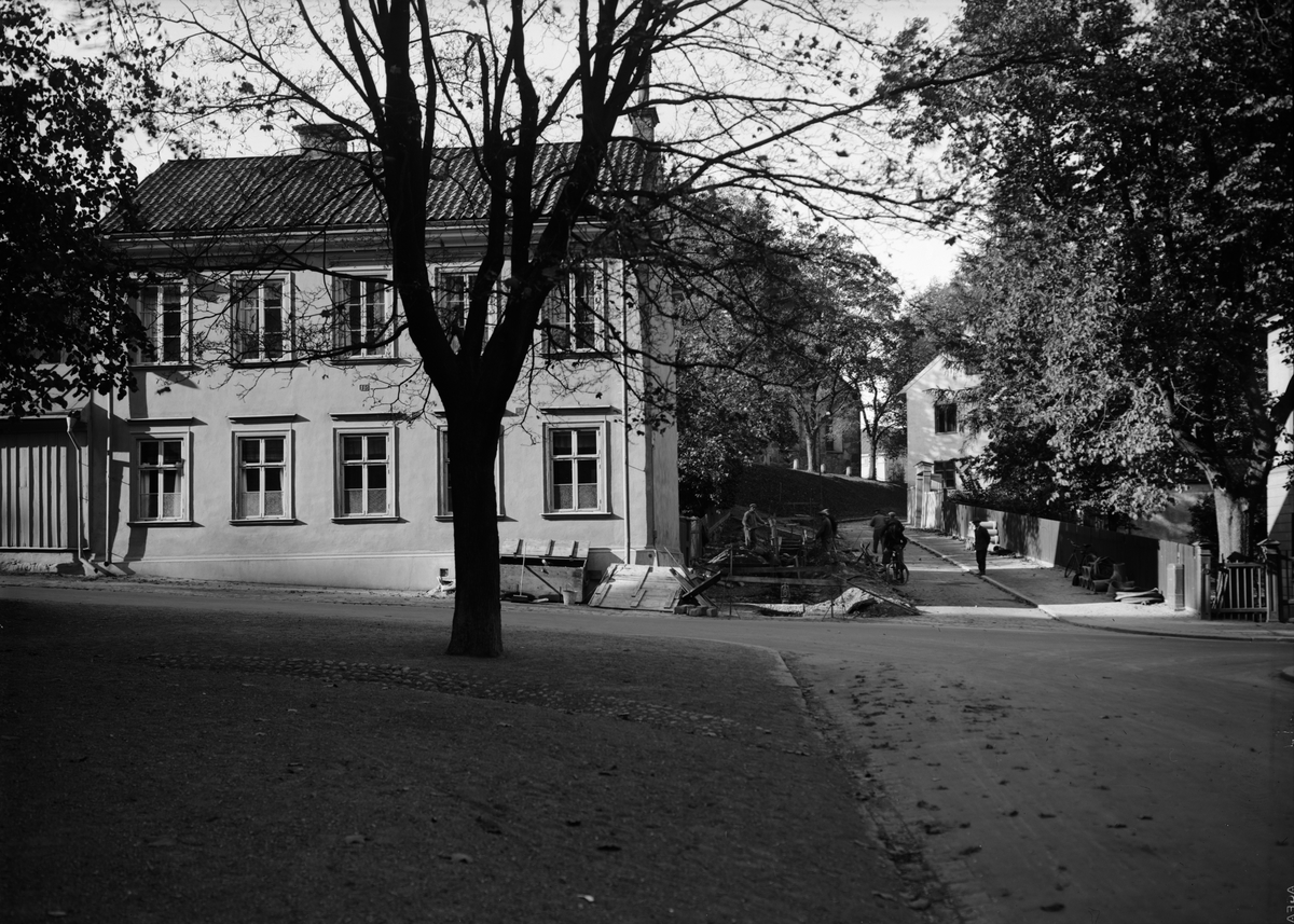 Paul Sandberg, Nedre Slottsgatan mot kvarteret Oden, stadsdelen Fjärdingen, Uppsala 1933
