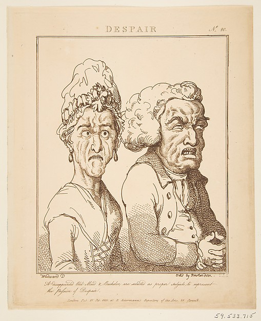 Thomas Rowlandson, Despair (Le Brun Travested, or Caricatures of the Passions)