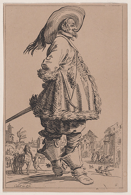 Anonymous, Copy of Le Gentilhomme au Manetau Bordé de Fourrures Tenant ses Mains Derrière le Dos (The Gentleman with a Fur-Lined Mantle Holding his Hands Behind his Back), from La Noblesse (The Nobility)
