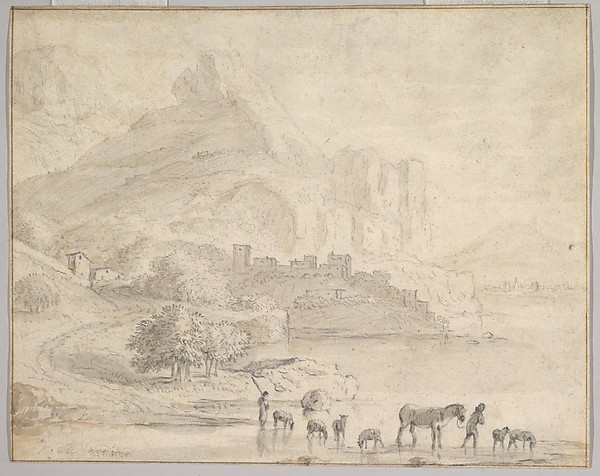 Karel Dujardin, Cattle and Shepherds in a Southern Mountainous Landscape