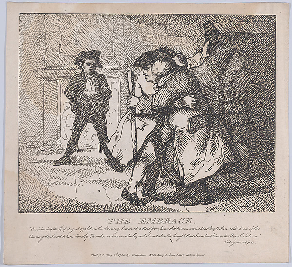Thomas Rowlandson, The Embrace (Picturesque Beauties of Boswell, Part the First)