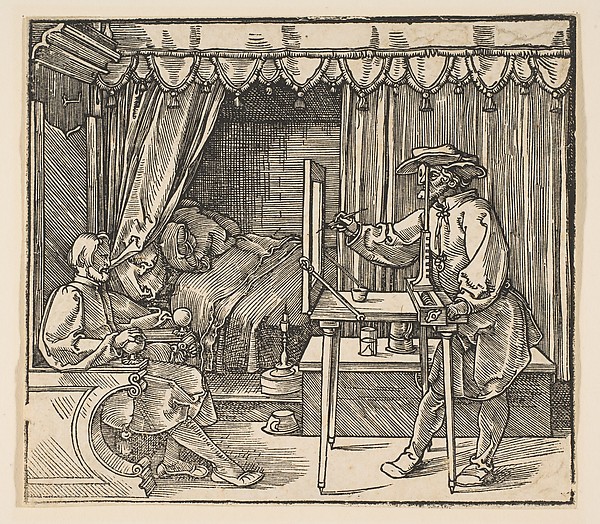 Albrecht Dürer, Artist Drawing a Portrait of a Man