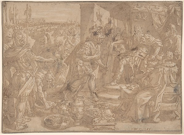 Maerten de Vos, Holofernes before Nebuchadnezzar (Judith 2:4-13)